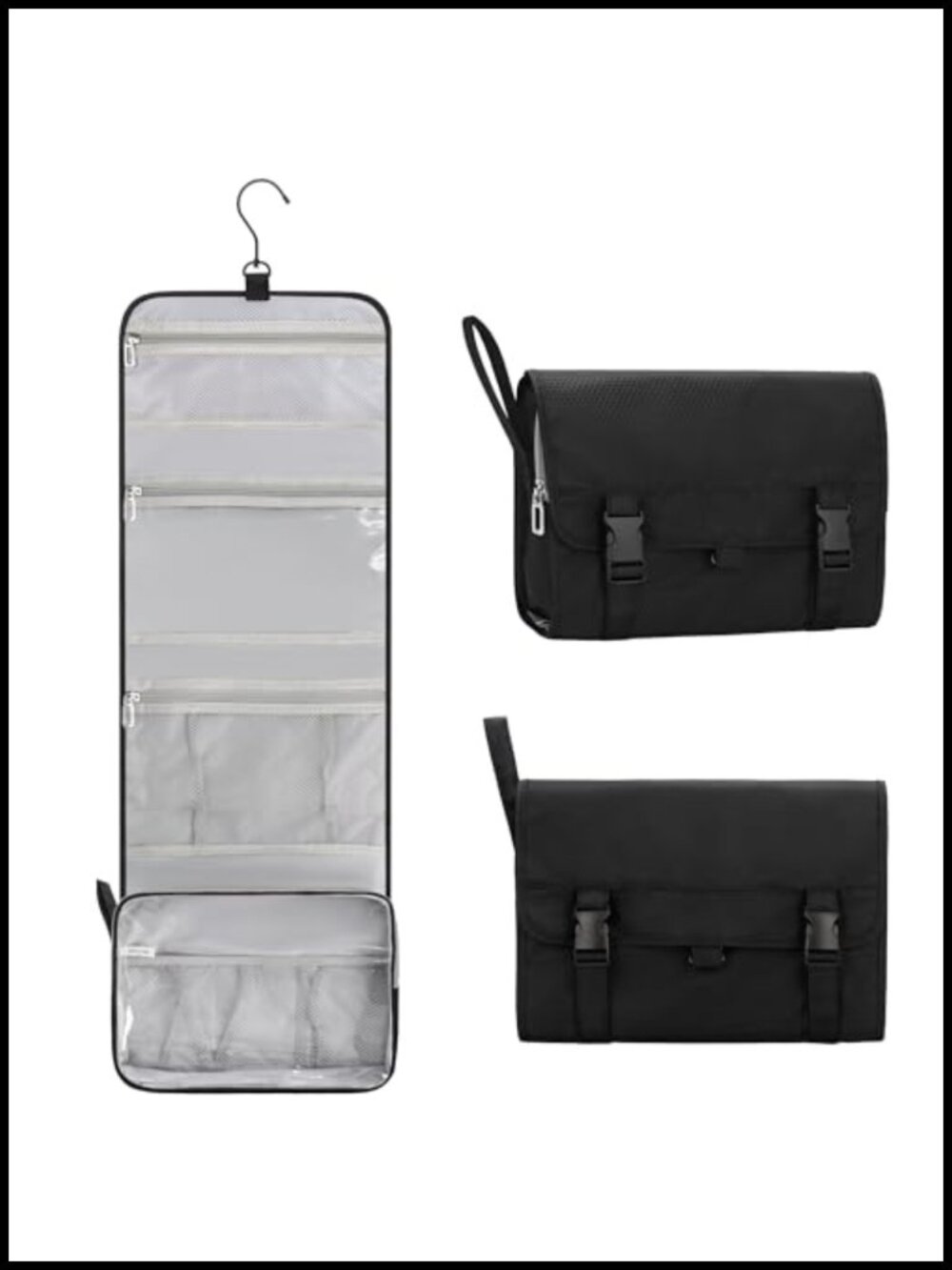Hanging Toiletry Bag Water-Resistant Nylon Travel Organizer